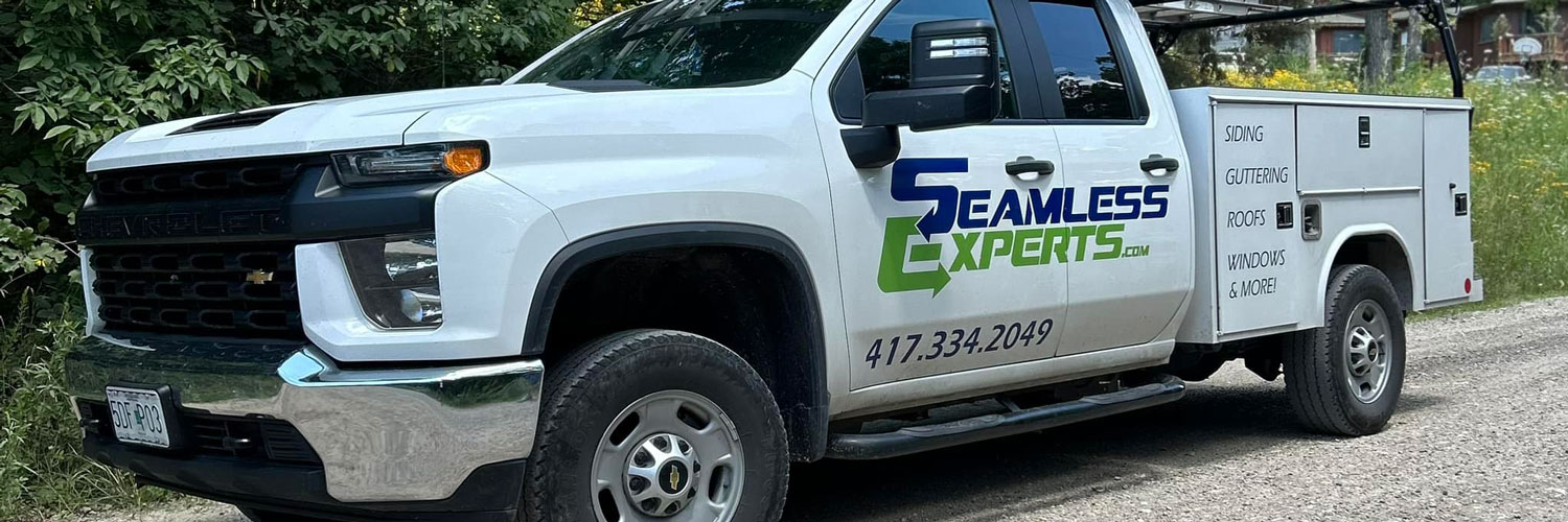 work truck for Seamless Experts residential and commercial exterior remodeling Ozarks Missouri